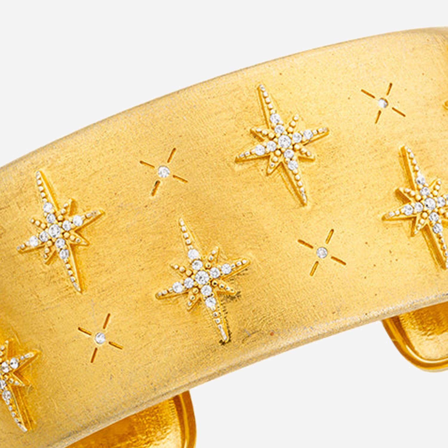Mya Bay Crystal-Embellished Cuff Bracelet — Gold by Mya Bay