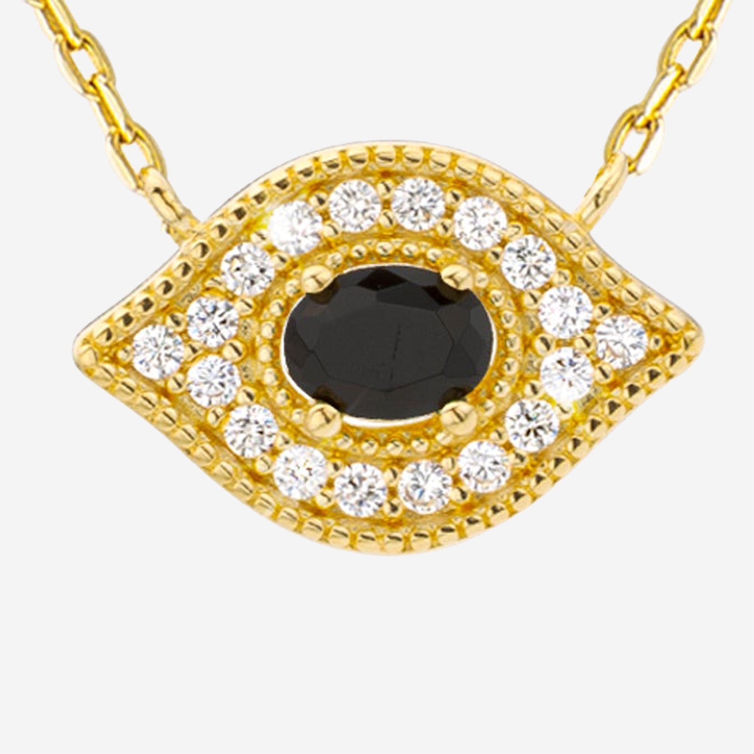 Mya Bay Eye-Shaped Crystal Necklace — Gold, view 2