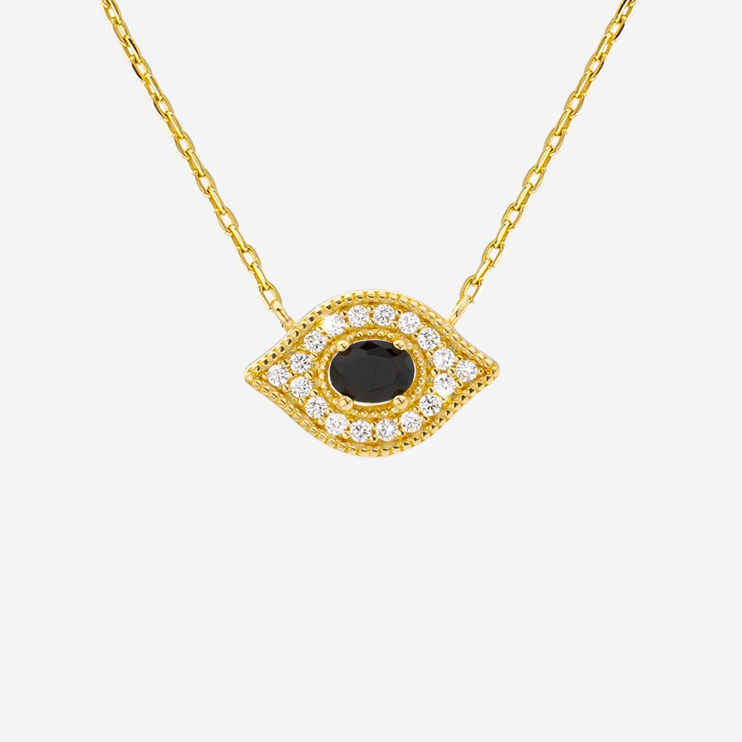 Mya Bay Eye-Shaped Crystal Necklace — Gold by Mya Bay