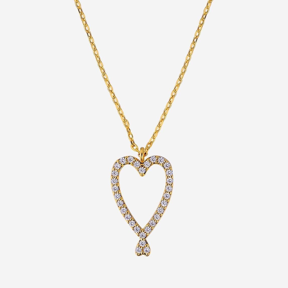 Mya Bay Twin Hearts Crystal Necklace — Gold by Mya Bay