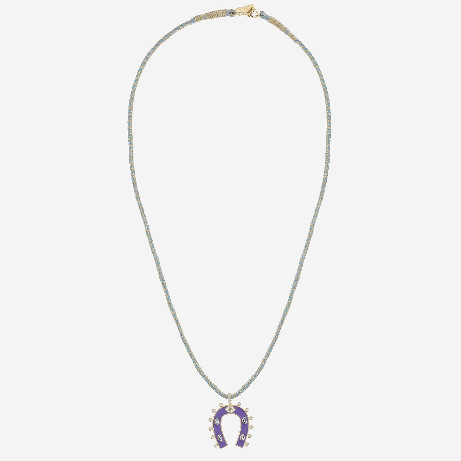 Mya Bay Mini Horseshoe Gold-Plated Necklace — Purple by Mya Bay
