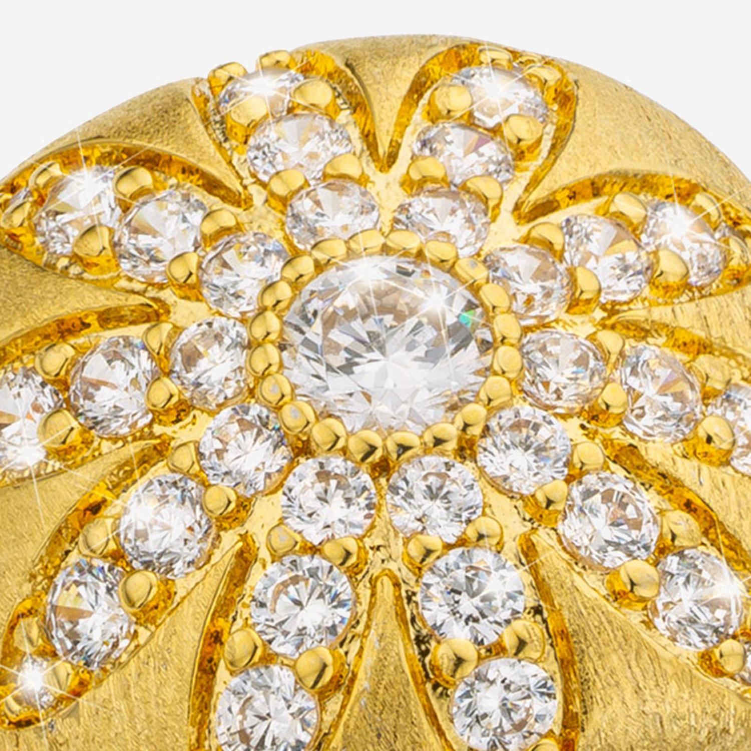 Mya Bay Crystal-Embellished Floral Ring — Gold, view 2