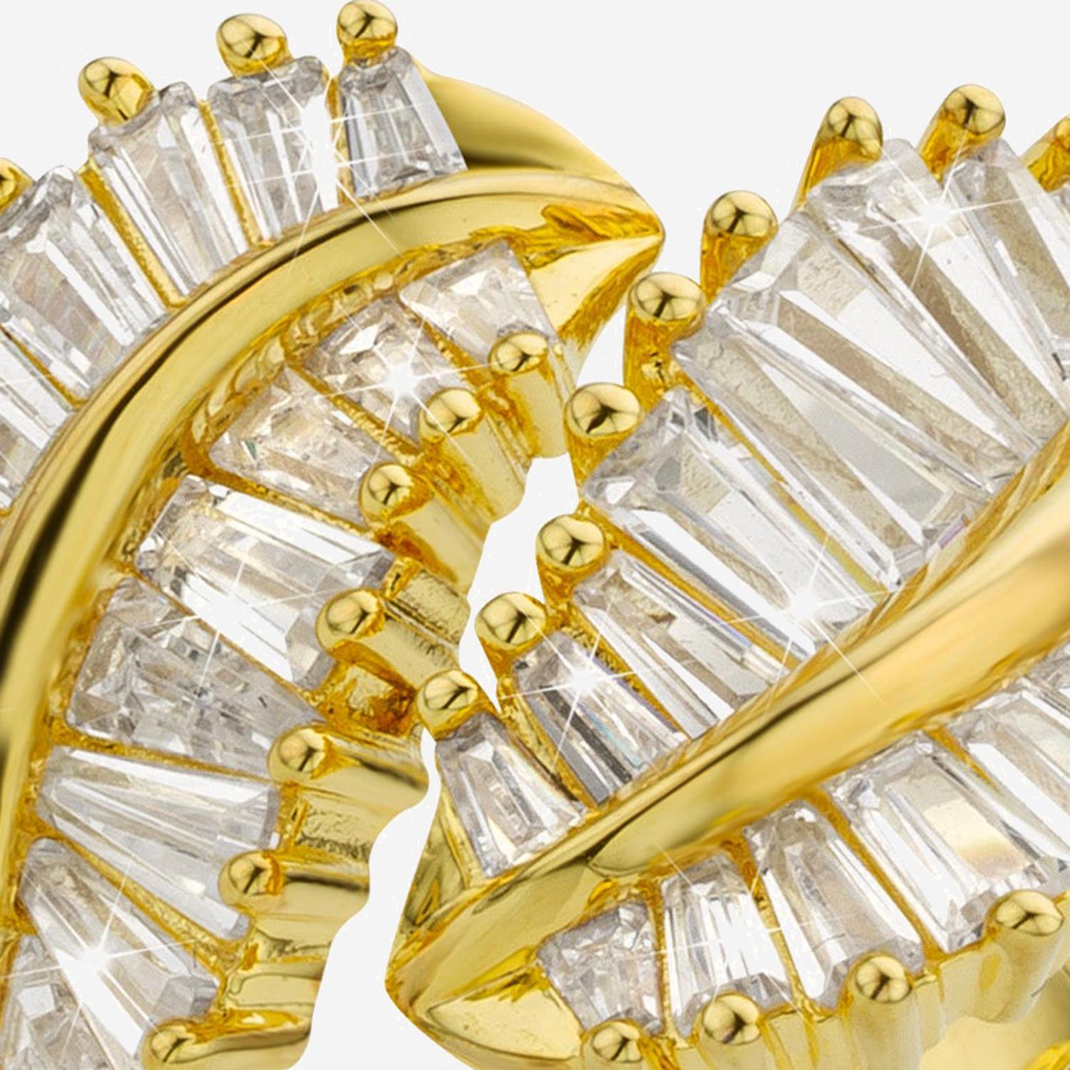 Mya Bay Crystal-Embellished Leaf Ring — Gold, view 2