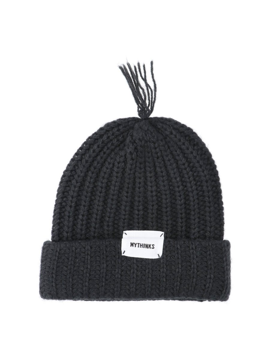 Mythinks MY723 Chunky Ribbed-Knit Beanie — Black by Mythinks