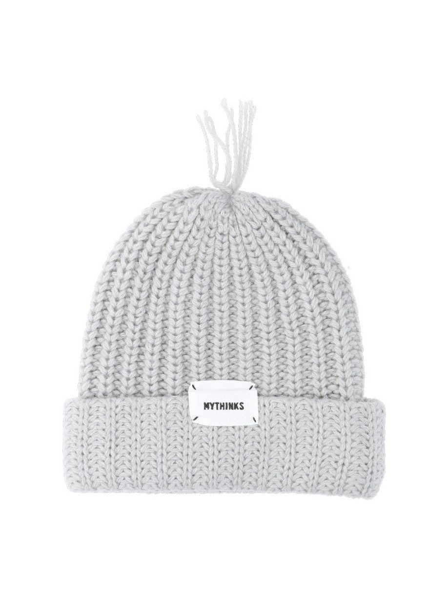 Mythinks MY723 Chunky Ribbed-Knit Wool Beanie — Gray by Mythinks
