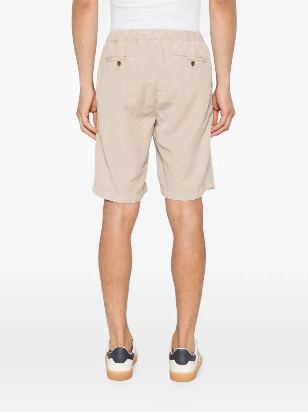 Myths Belted Elasticated Chino Shorts — Beige, view 3