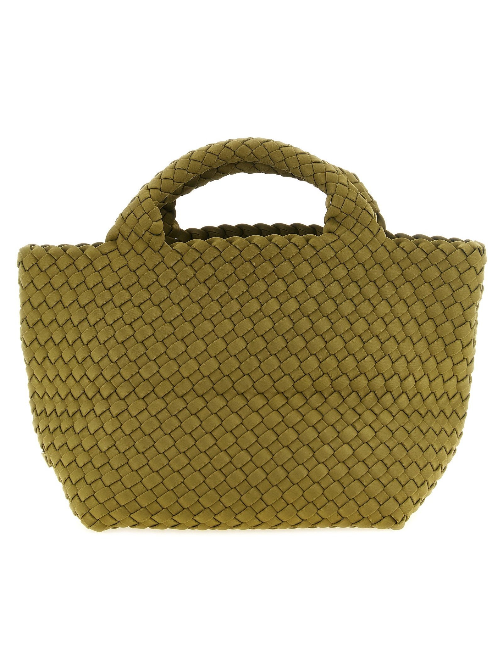 Naghedi Hand-Woven Neoprene Top Handle Bag — Olive by Naghedi