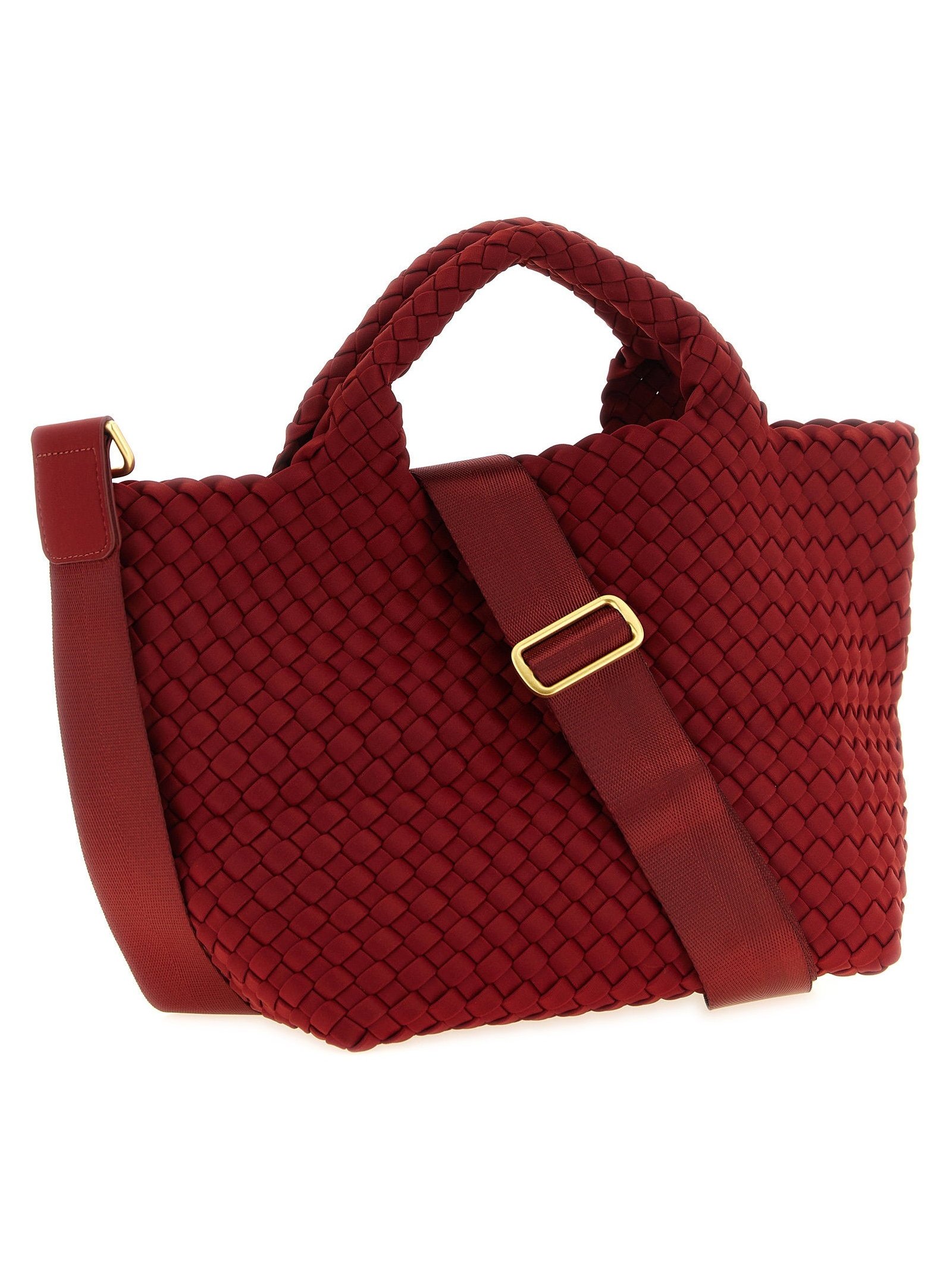 Naghedi Hand-Woven Neoprene Tote Bag — Red, view 2