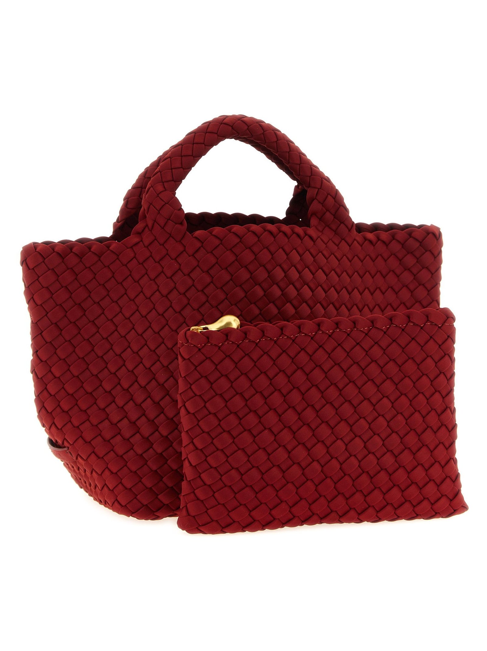 Naghedi Hand-Woven Neoprene Tote Bag — Red, view 3