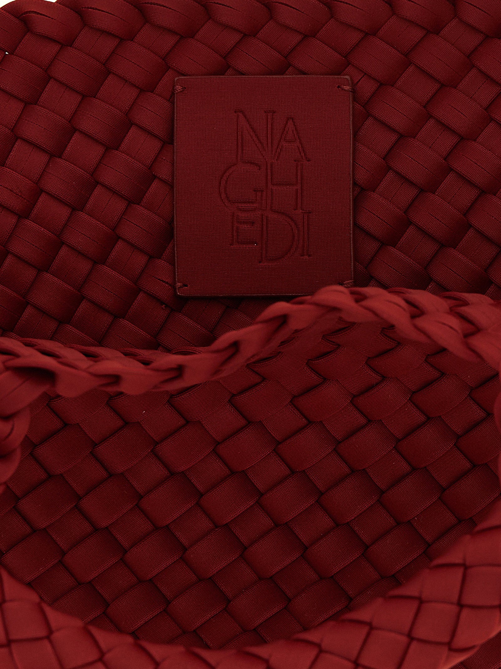 Naghedi Hand-Woven Neoprene Tote Bag — Red, view 4