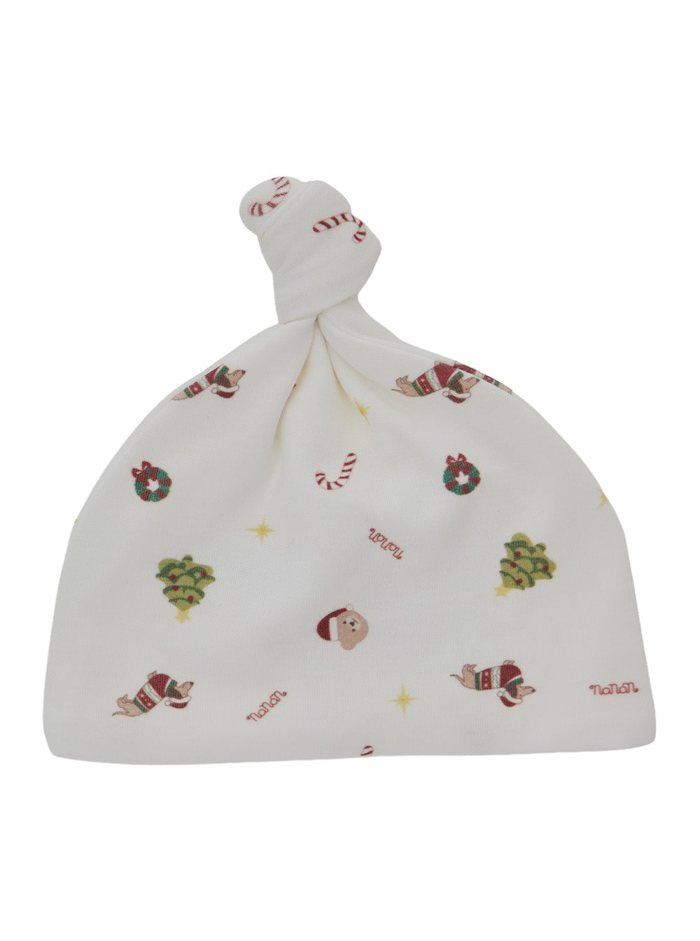NanáN I26027 Christmas-Embroidered Cotton Winter Hat — White by NanáN