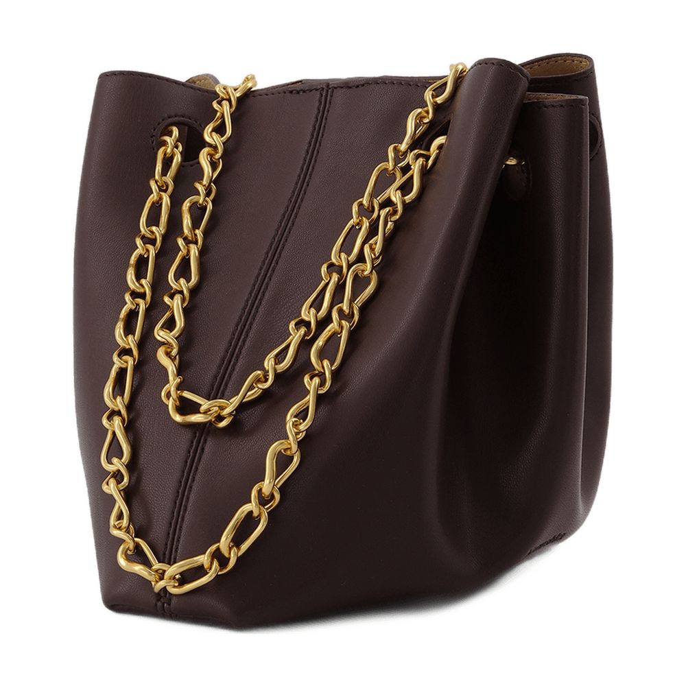Nanushka Gather Bucket Bag — Brown, view 2