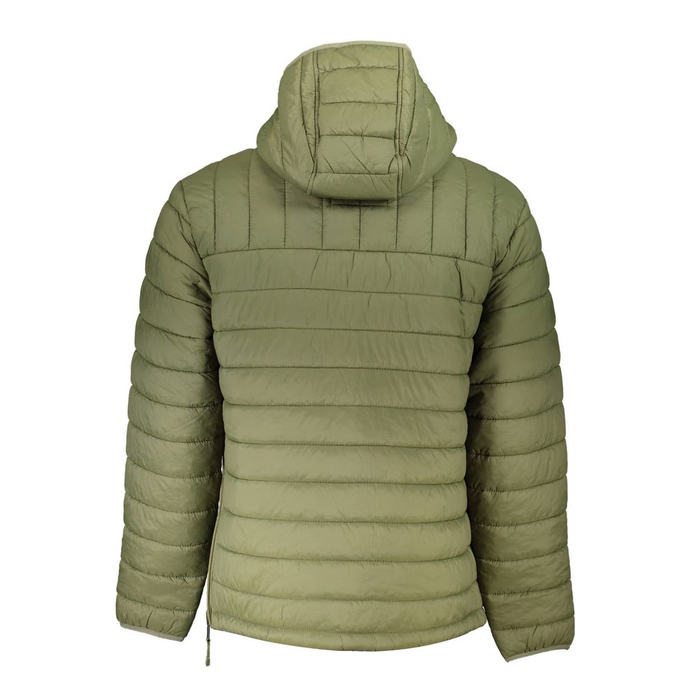Napapijri Recycled Polyamide Hooded Down Jacket — Green, view 2