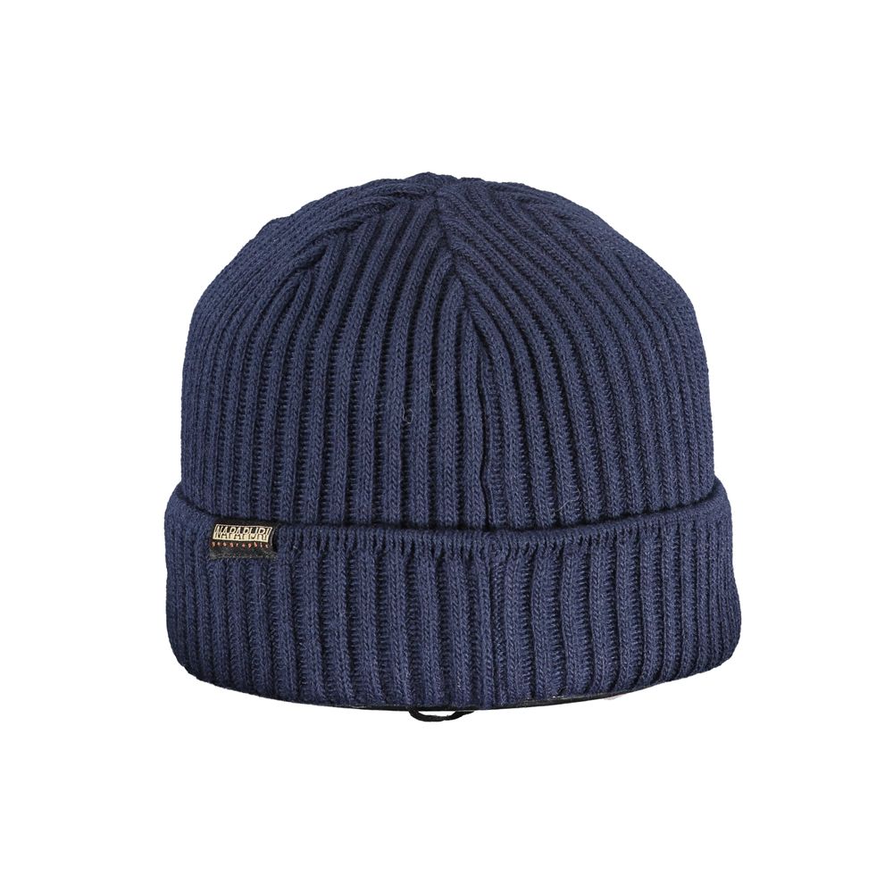 Napapijri NA-32586 Ribbed Acrylic Beanie — Blue, view 2