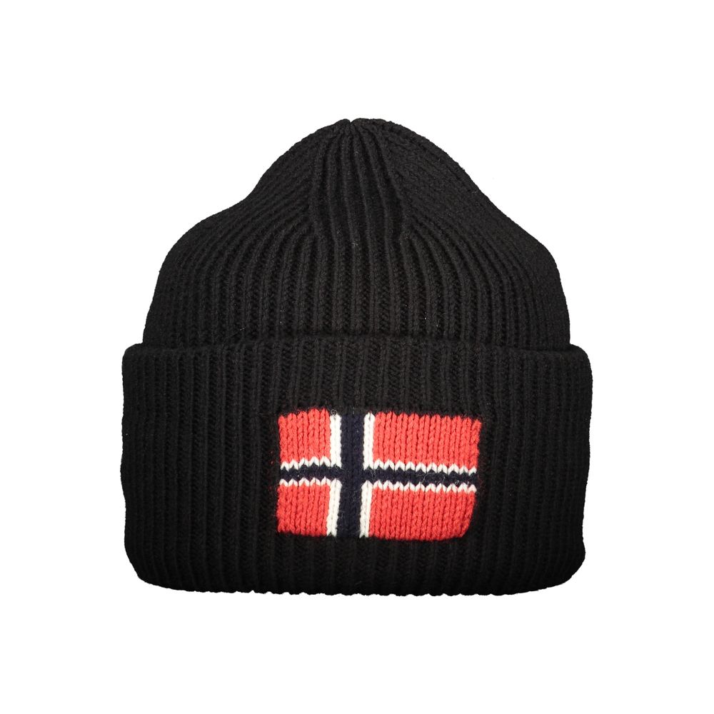 Napapijri NA-48530 Embroidered Flag Beanie — Black by Napapijri