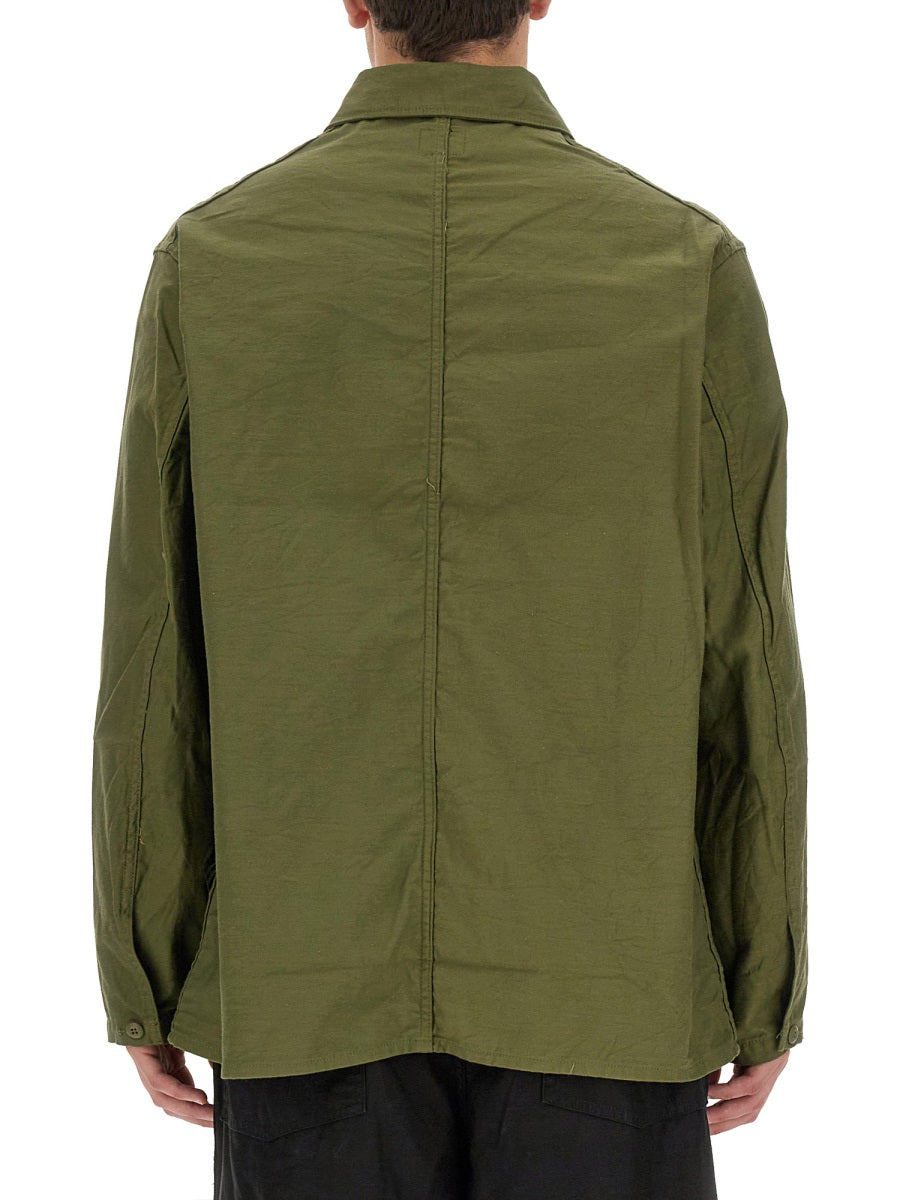 Needles Logo-Embroidered Cotton Shirt — Green by Needles