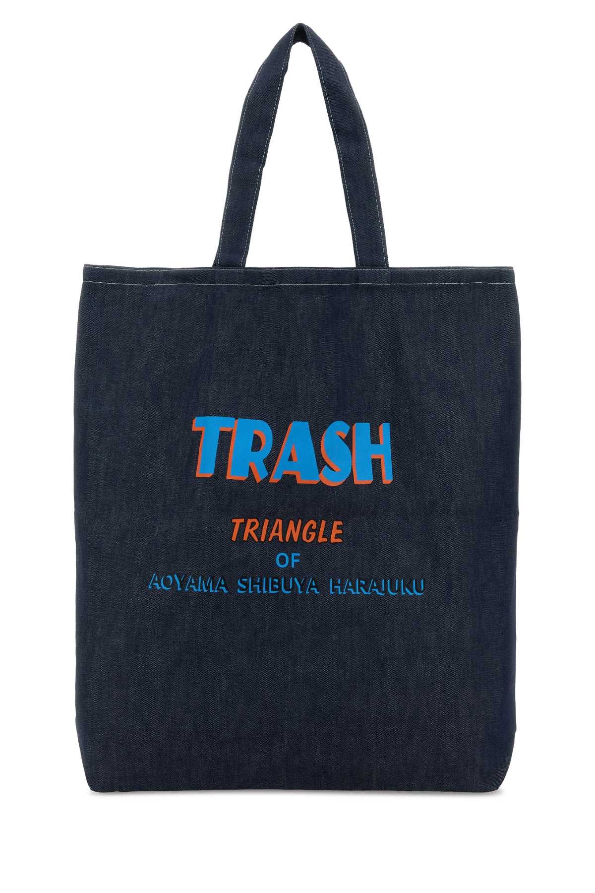 Needles Logo-Embroidered Denim Tote Bag — Navy by Needles