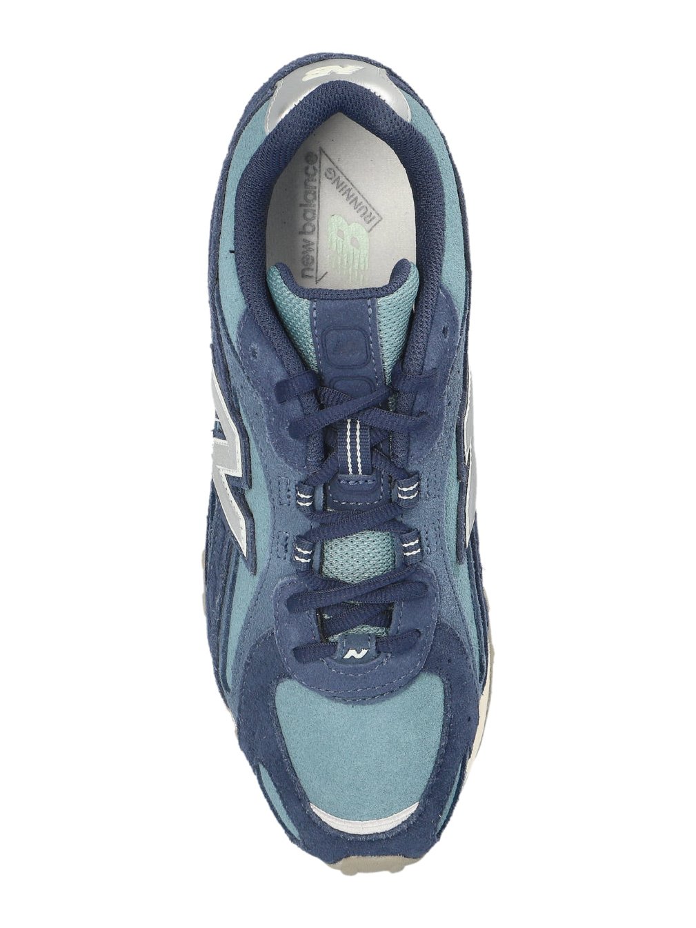 New Balance Suede and Leather Low-Top Sneakers — Navy, view 3