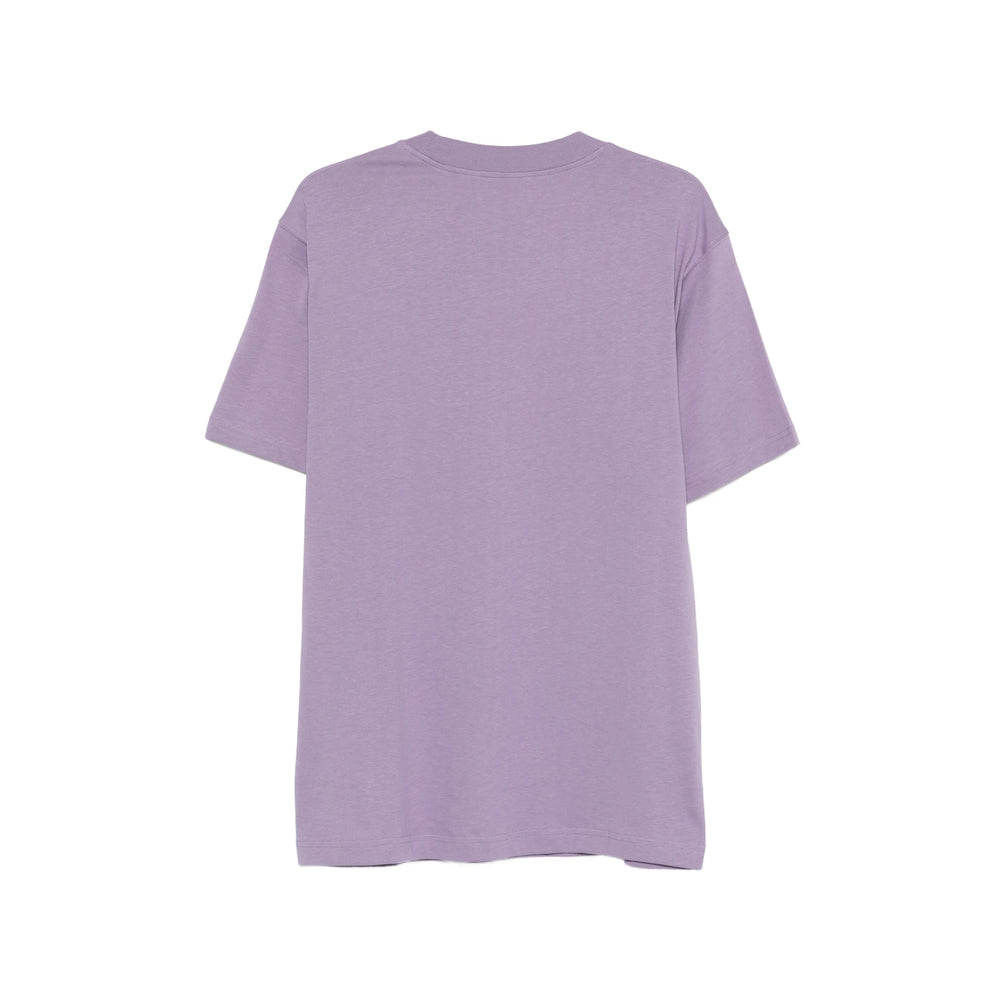 New Balance Logo-Embroidered Cotton T-Shirt — Purple, view 3