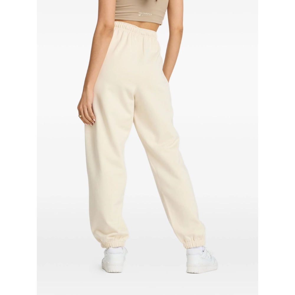 New Balance Drawstring Cotton Trousers — Beige, view 3