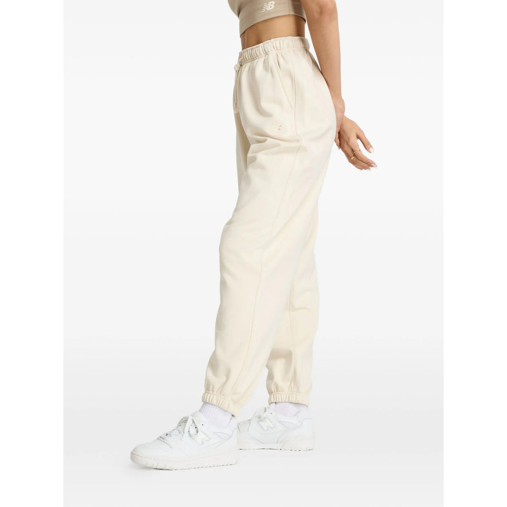 New Balance Drawstring Cotton Trousers — Beige, view 4