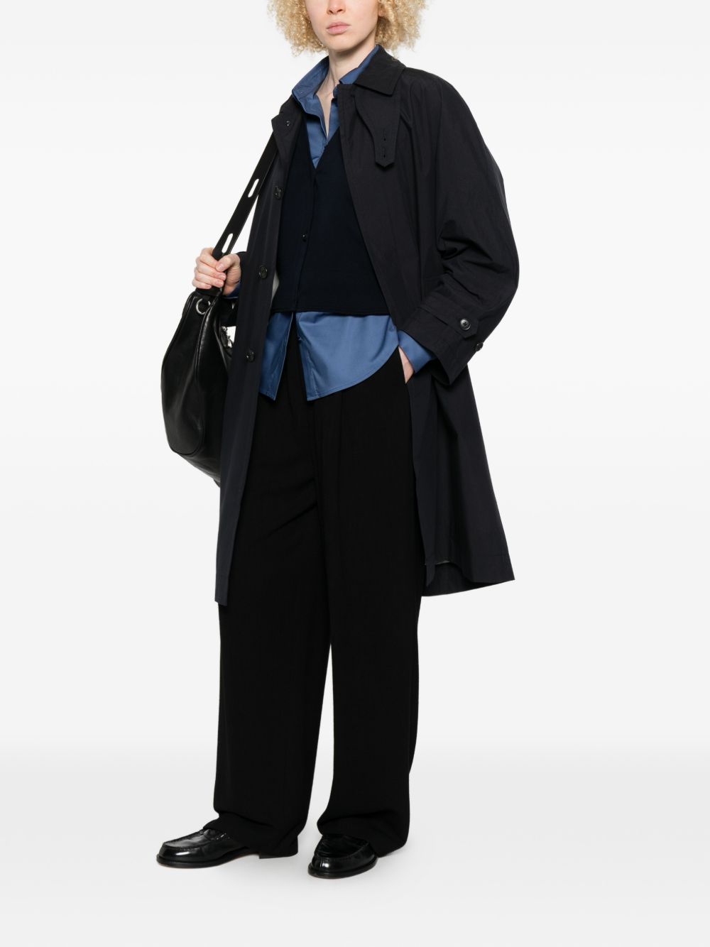 NICHOLSON & NICHOLSON Cotton-Blend Coat — Black, view 5