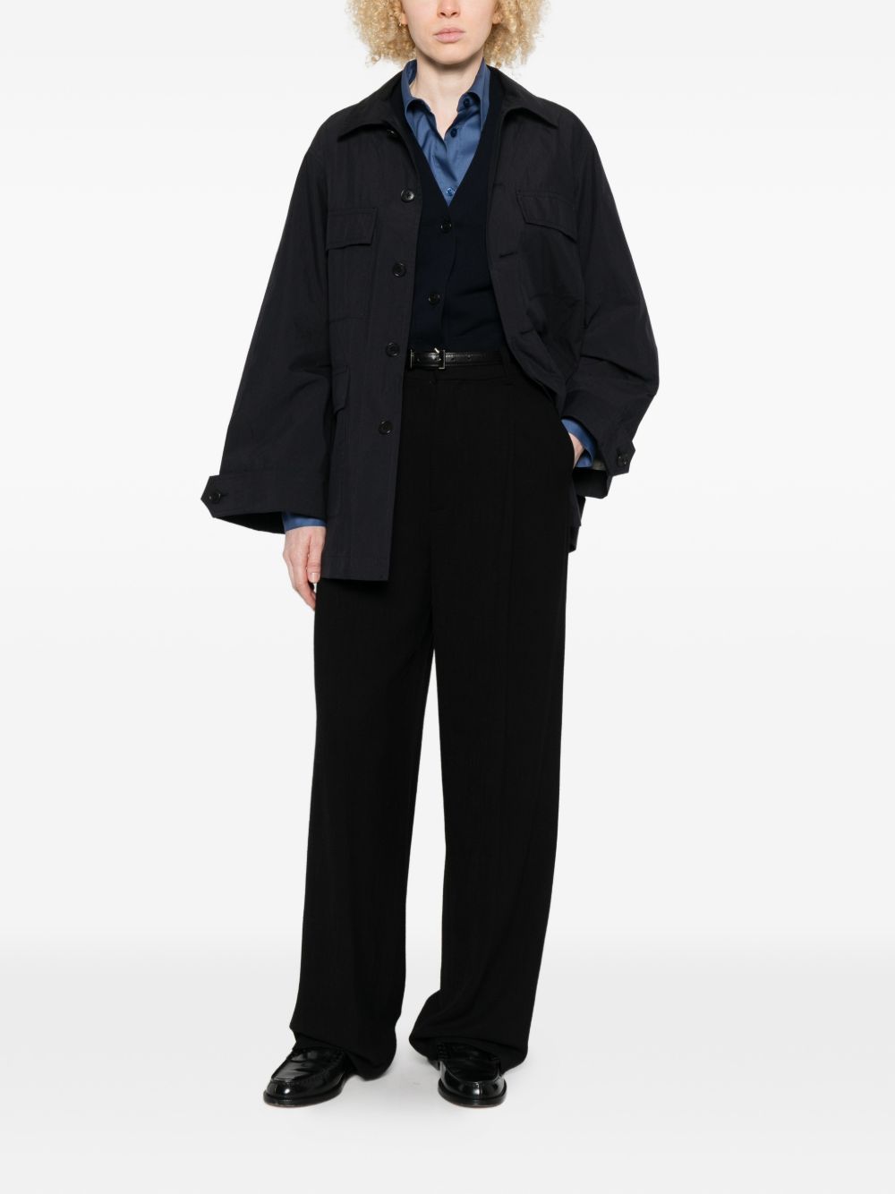 NICHOLSON & NICHOLSON Cotton Utility Jacket — Black, view 5