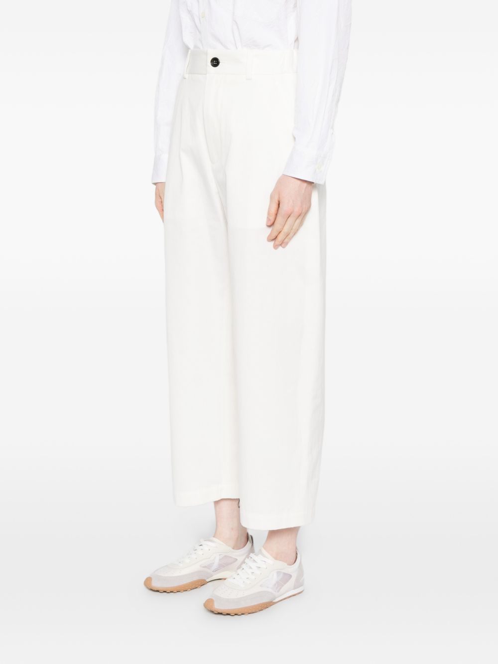 NICHOLSON & NICHOLSON Cotton Trousers — White, view 3