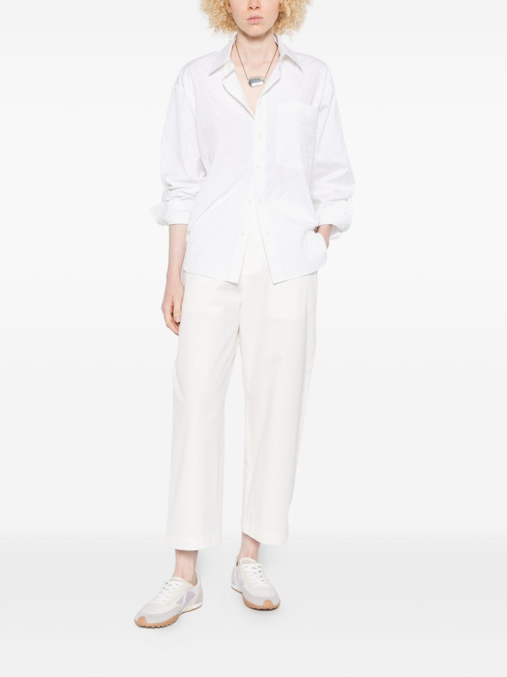 NICHOLSON & NICHOLSON Cotton Trousers — White, view 4