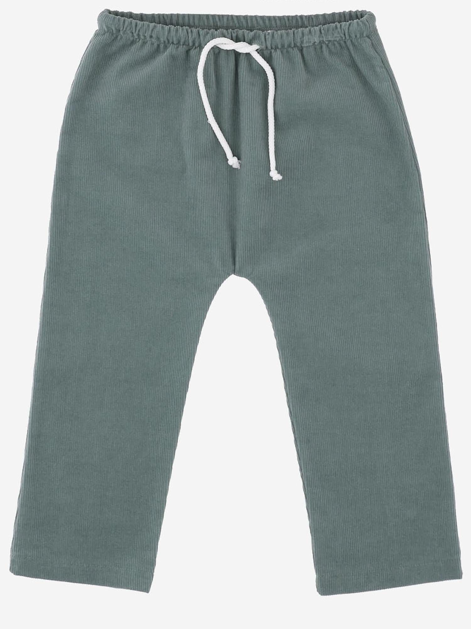 Nicoletta Fanna Ribbed Cotton Trousers — Green by Nicoletta Fanna
