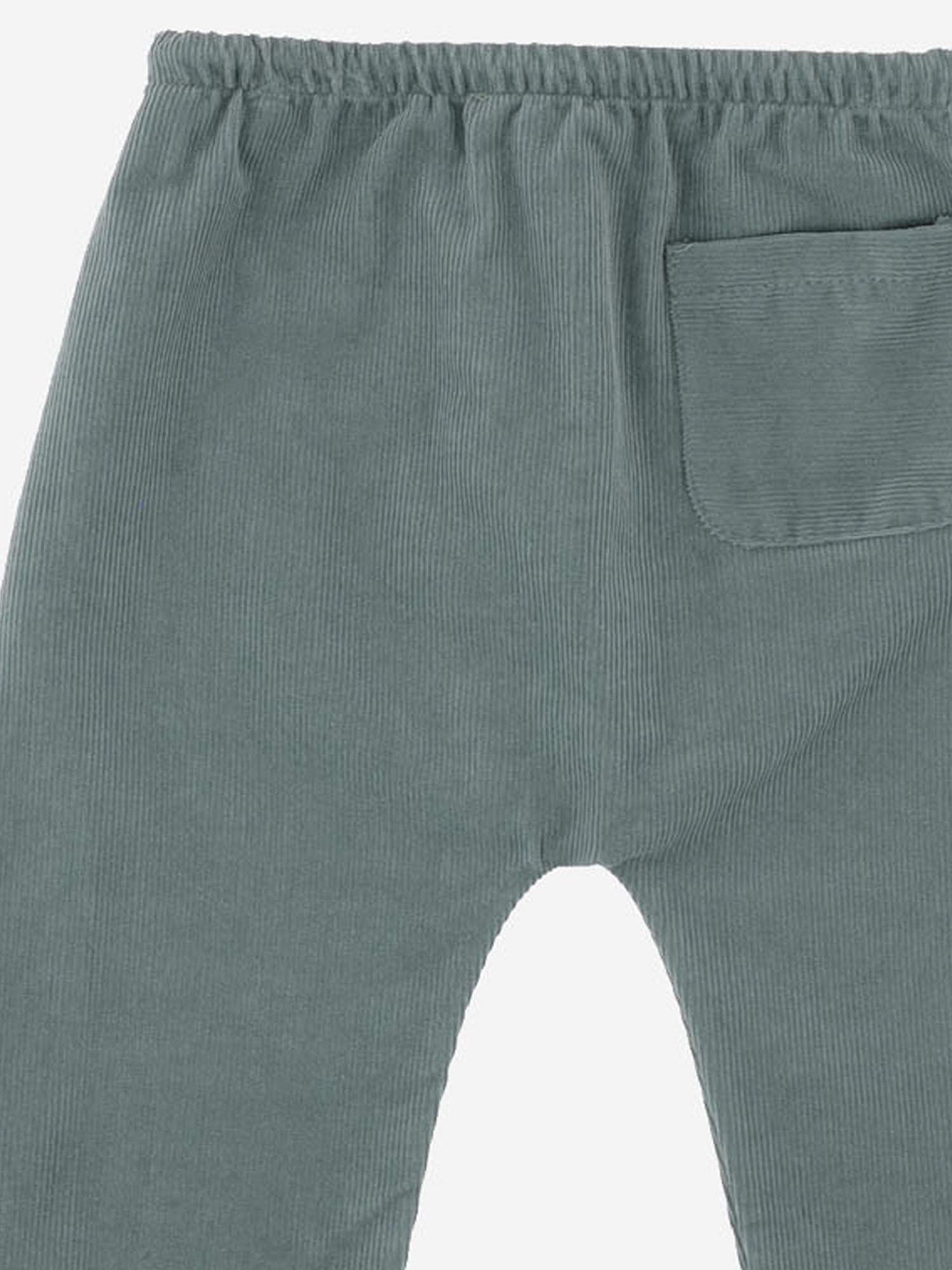 Nicoletta Fanna Ribbed Cotton Trousers — Green, view 2