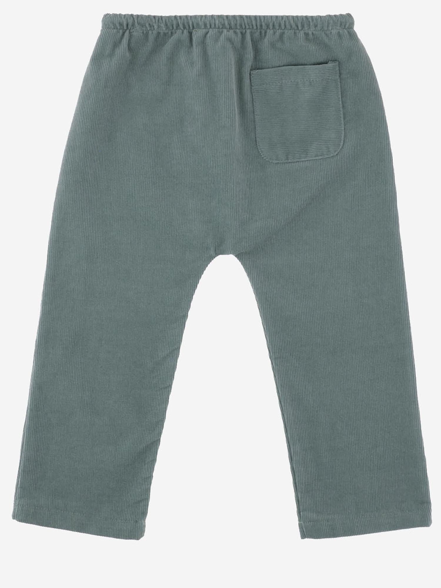 Nicoletta Fanna Ribbed Cotton Trousers — Green, view 3