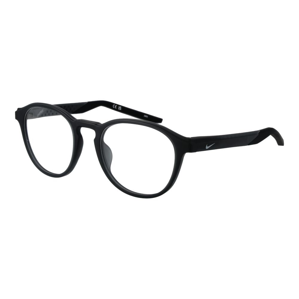 Nike NI-1063676 Round-Frame Stainless Steel Eyeglasses — Black by Nike