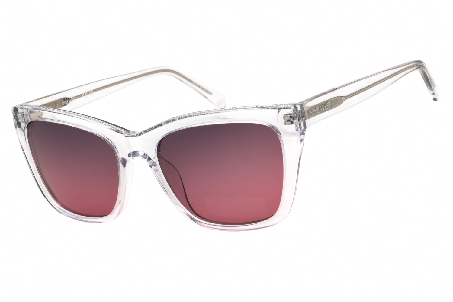 Nine West NW664S Cat-Eye Acetate Sunglasses — Clear by Nine West