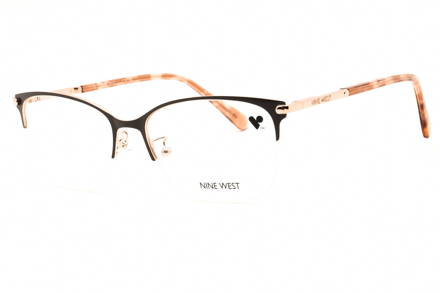 Nine West NW8012 Rectangular Metal Eyeglasses — Brown by Nine West