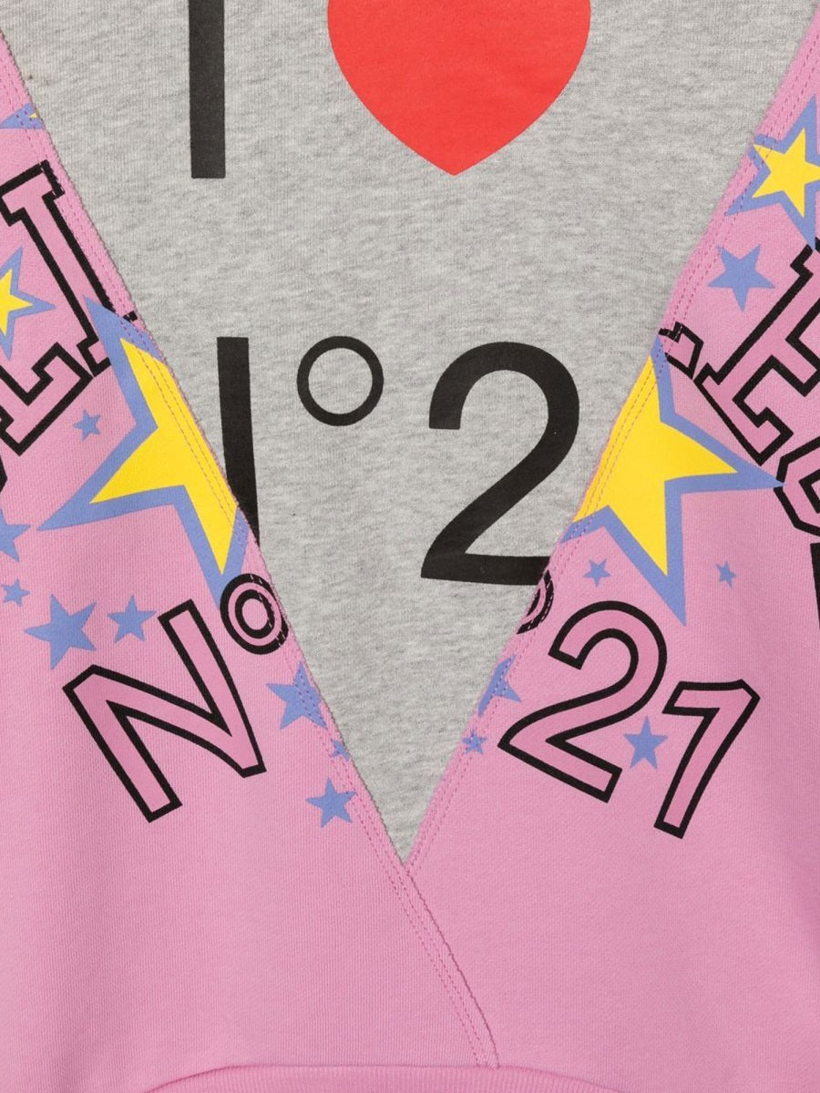Nº21 Cotton Crewneck Sweatshirt — Pink, view 3