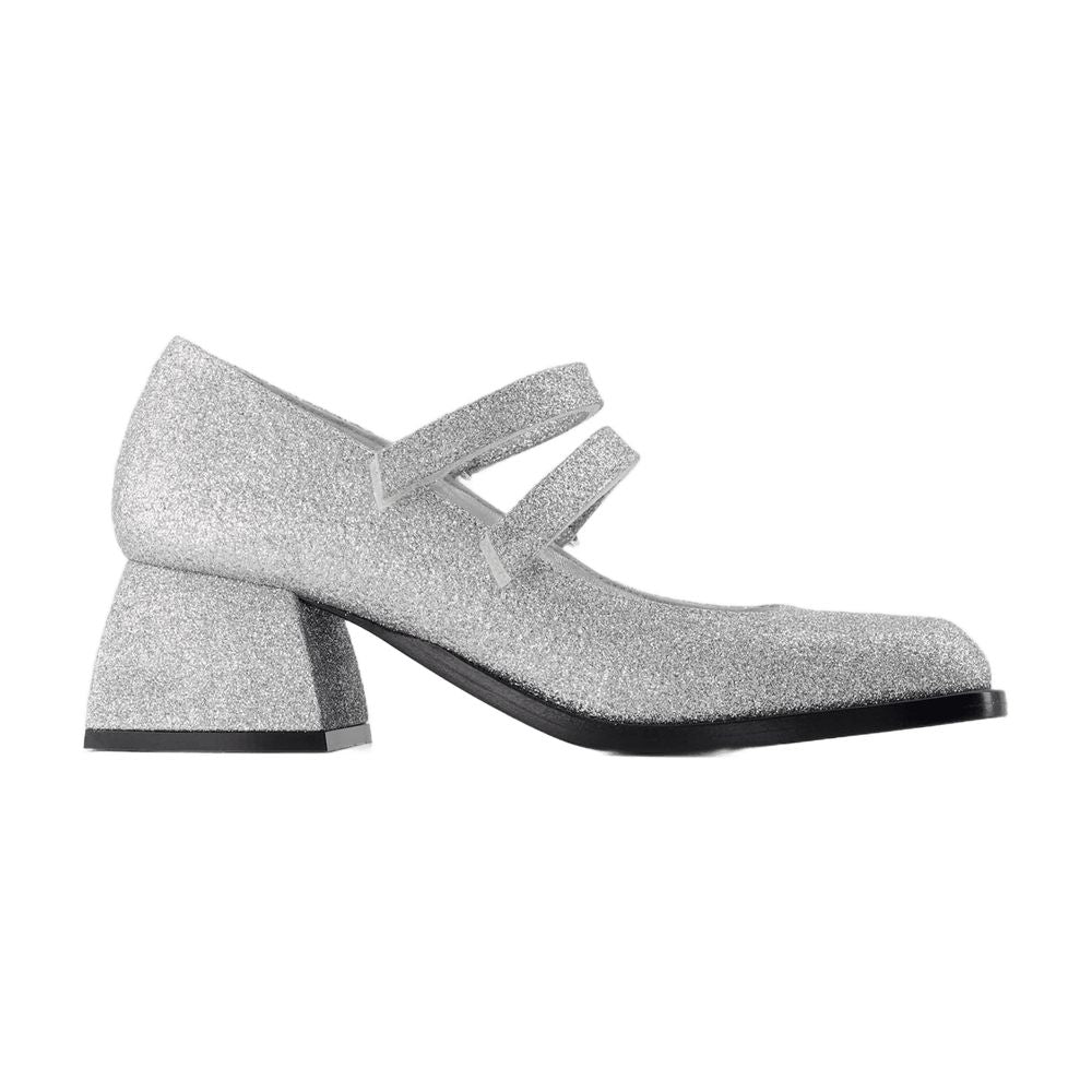 Nodaleto Silver Glitter Leather Pumps — Silver by Nodaleto