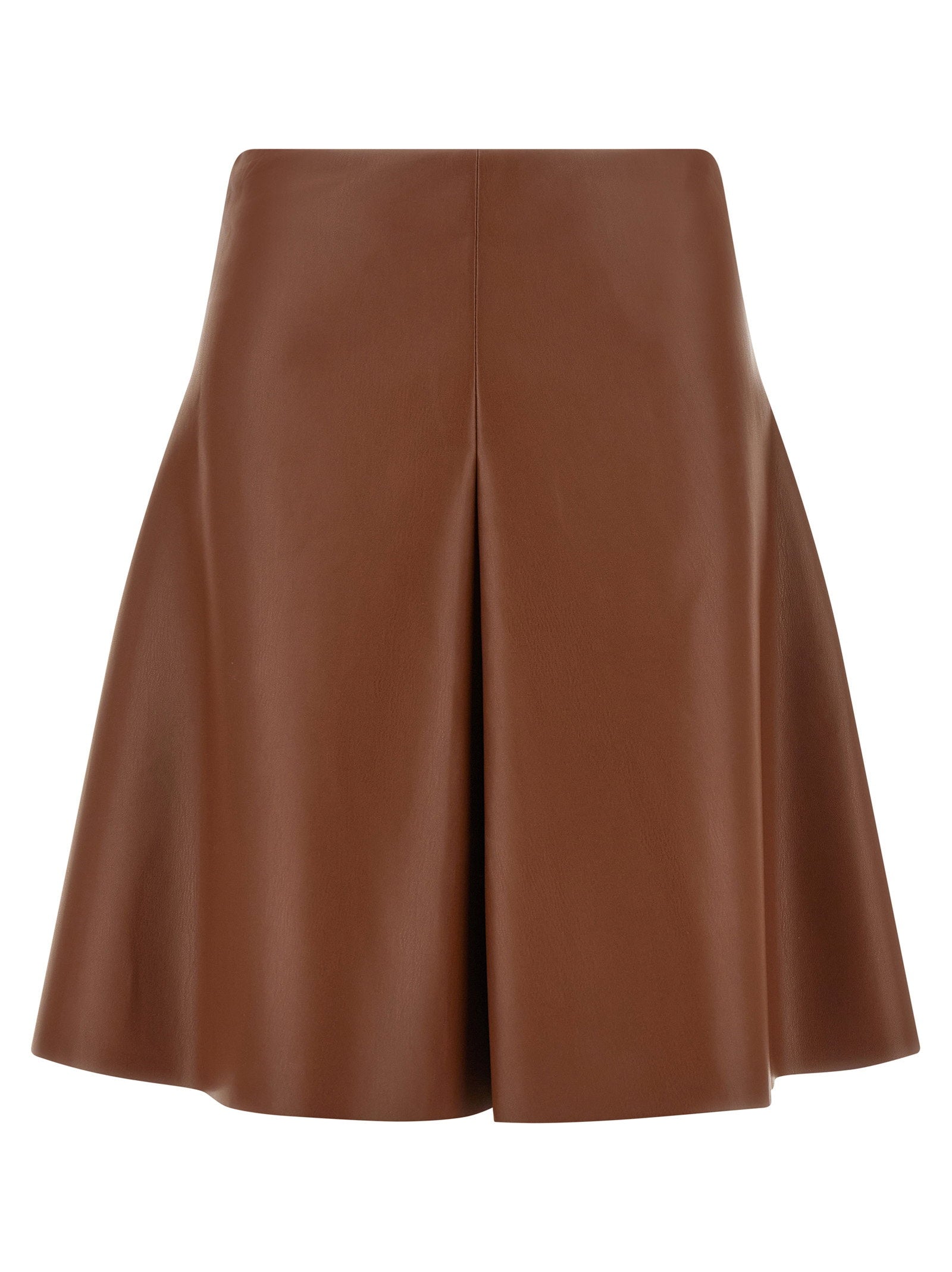 Nude Eco-Leather Flared Bermuda — Brown by Nude