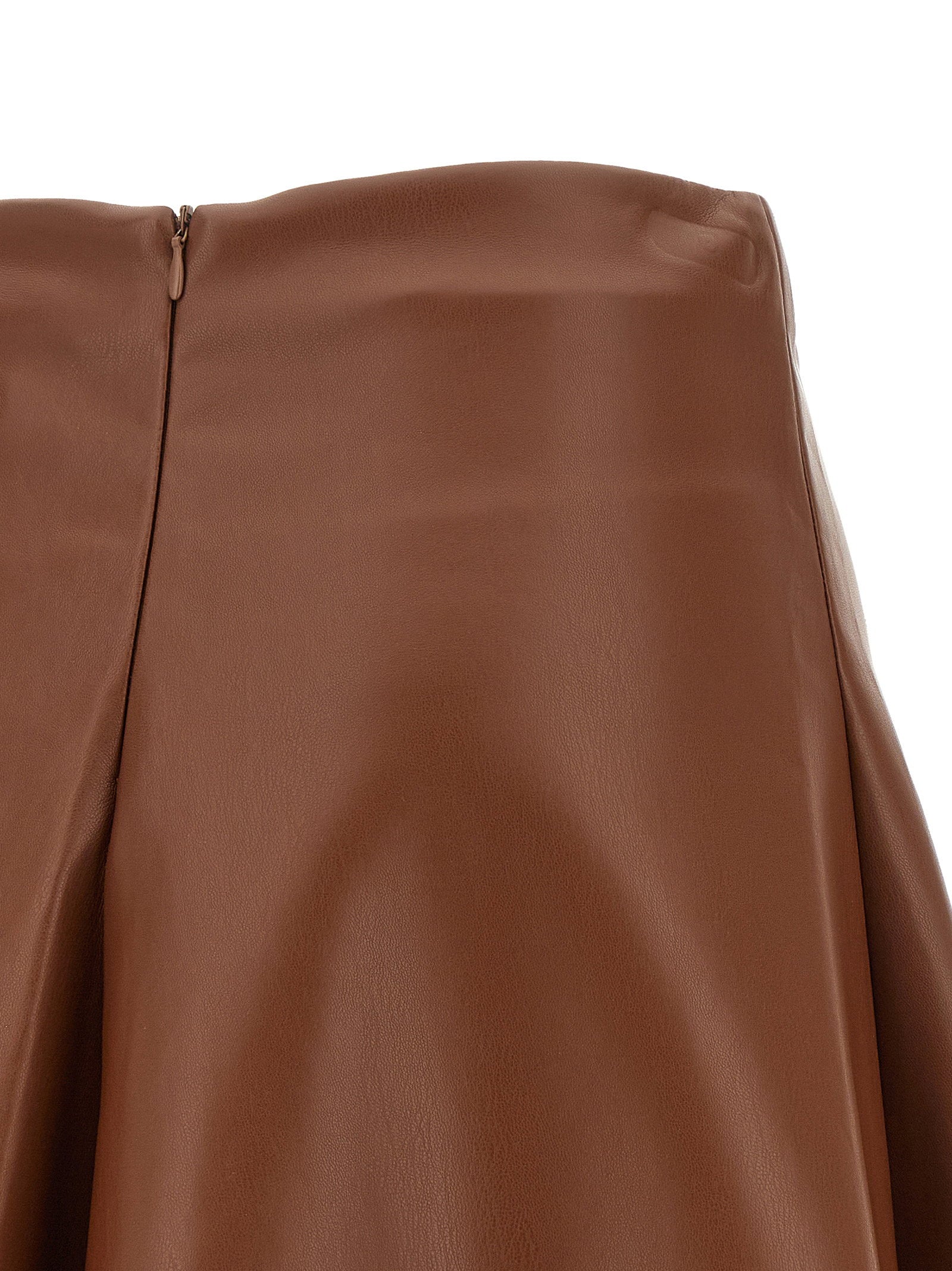 Nude Eco-Leather Flared Bermuda — Brown, view 4