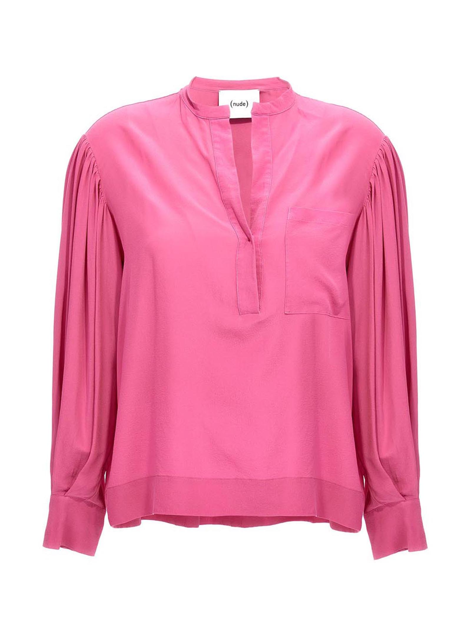 Nude Silk V-Neck Blouse — Pink by Nude