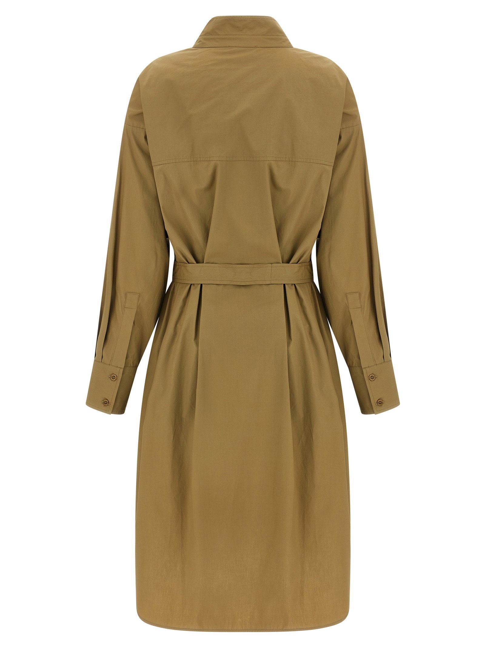Nude Cotton Poplin Chemisier Dress — Camel, view 2