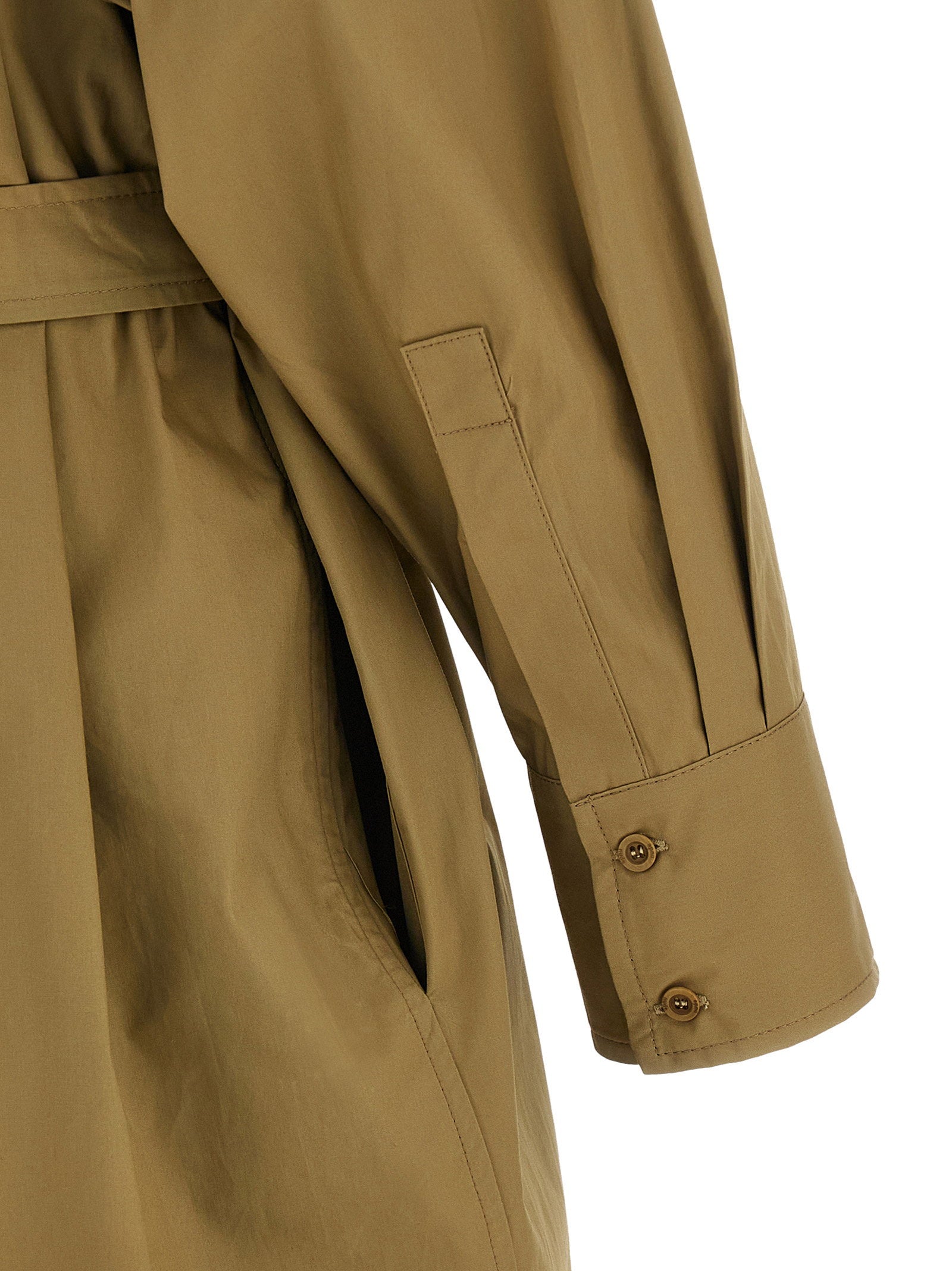 Nude Cotton Poplin Chemisier Dress — Camel, view 4