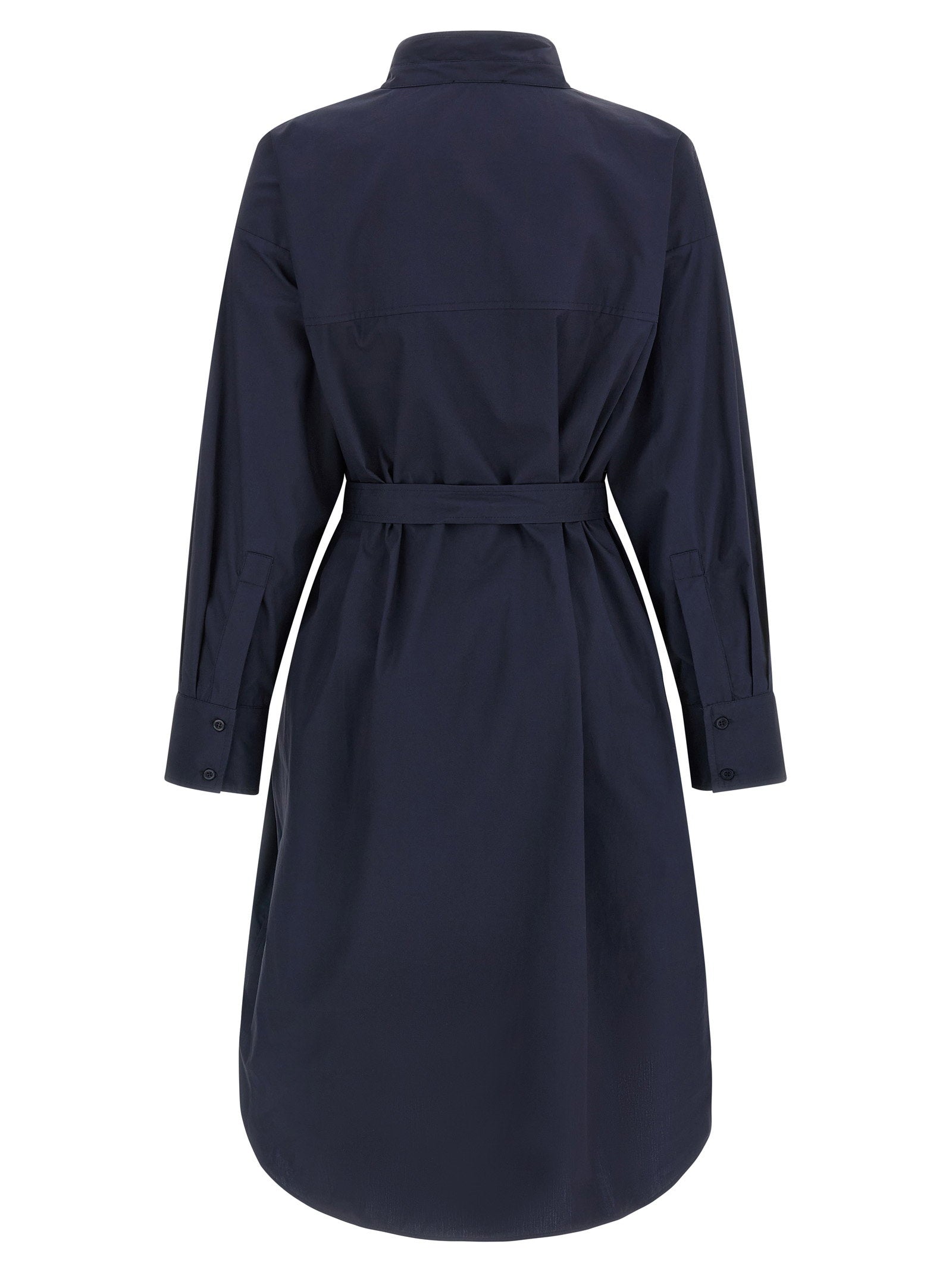 Nude Cotton Poplin Chemisier Dress — Navy, view 2