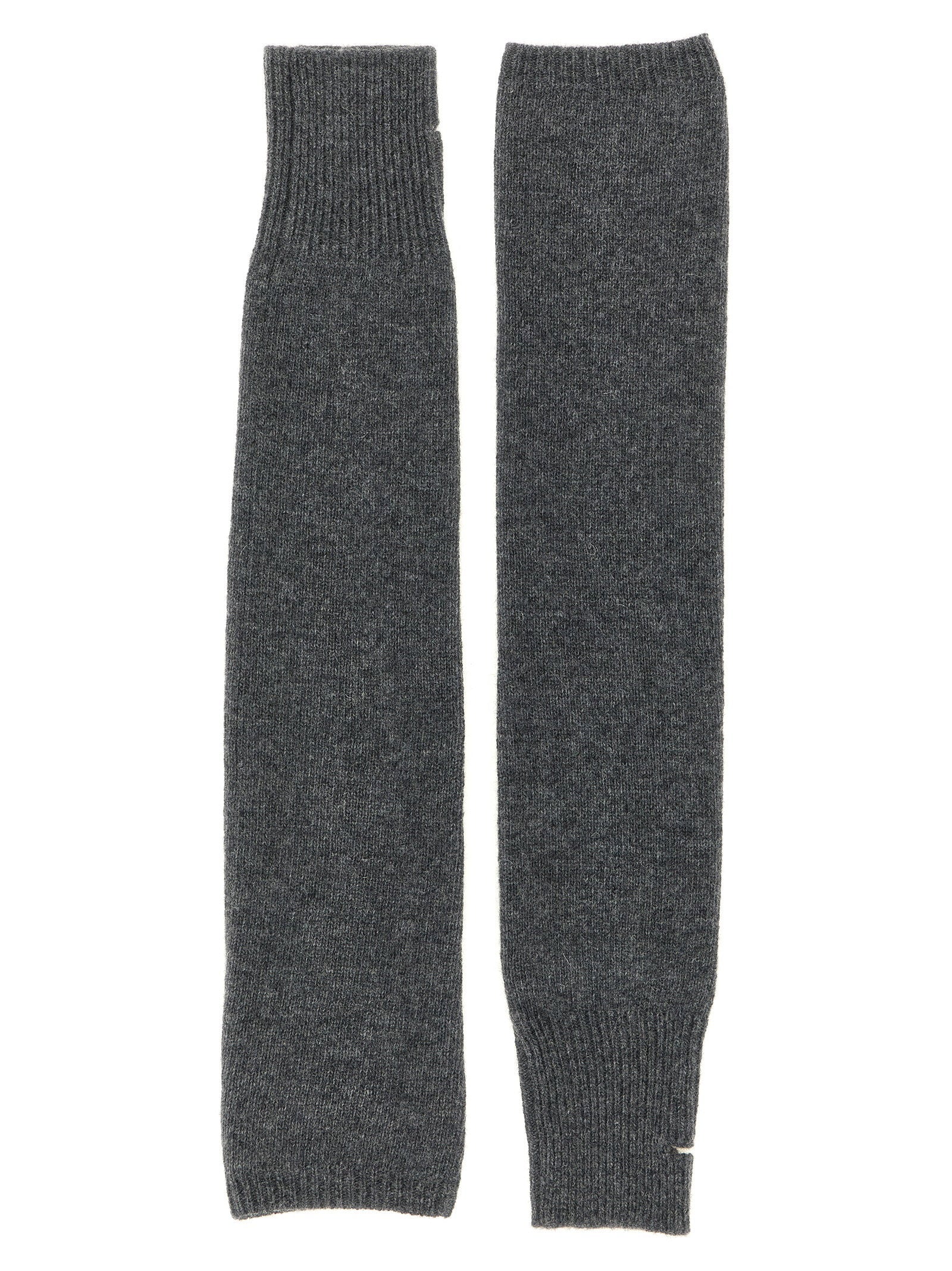 Nude Wool-Blend Arm Warmers Gloves — Anthracite Grey, view 2