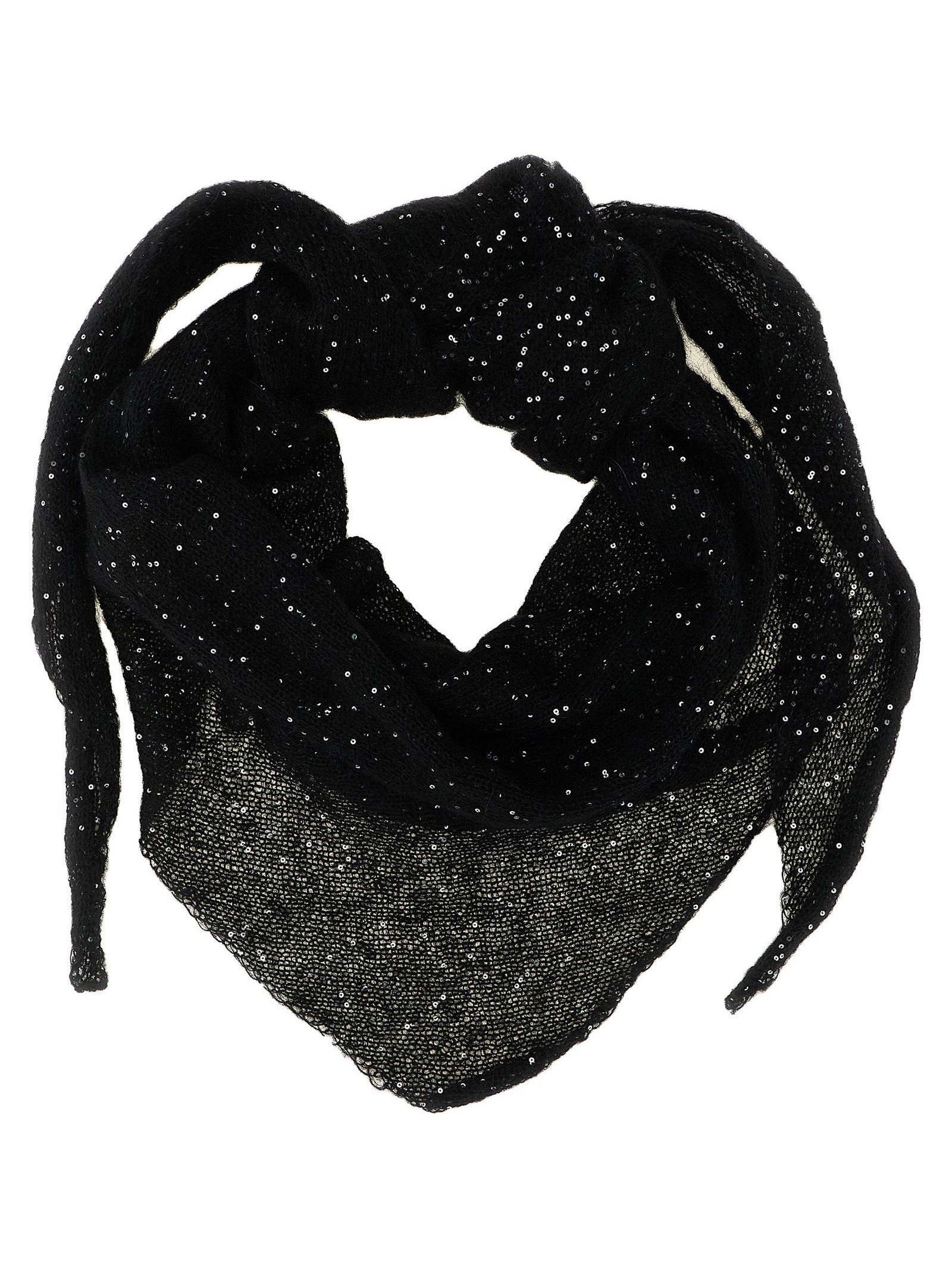 Nude Micro Sequin Scarf — Black by Nude