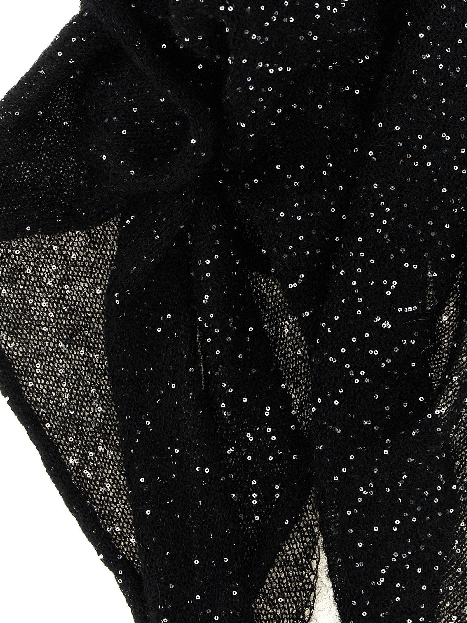 Nude Micro Sequin Scarf — Black, view 3