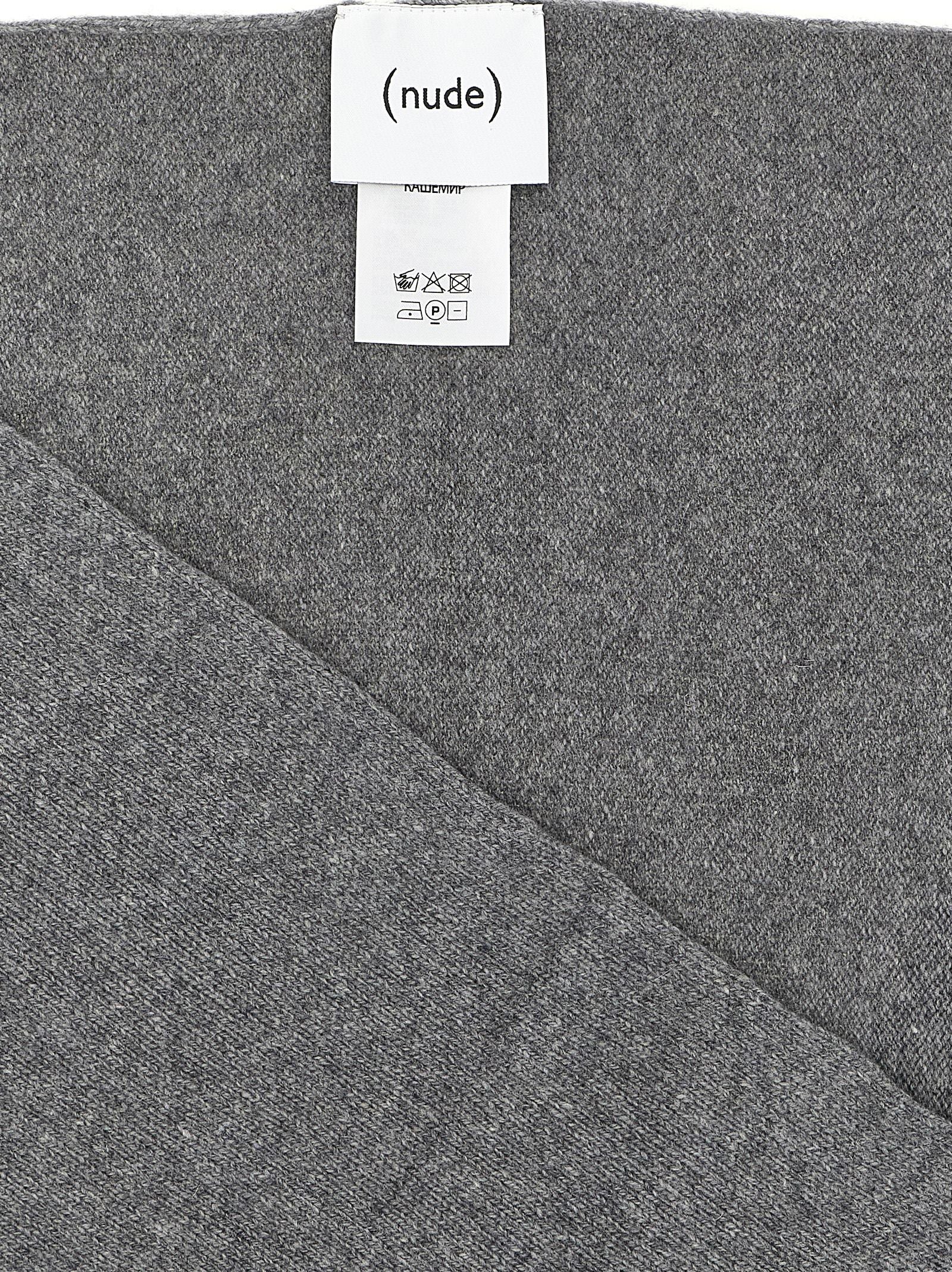 Nude Pure Cashmere Scarf — Gray, view 3