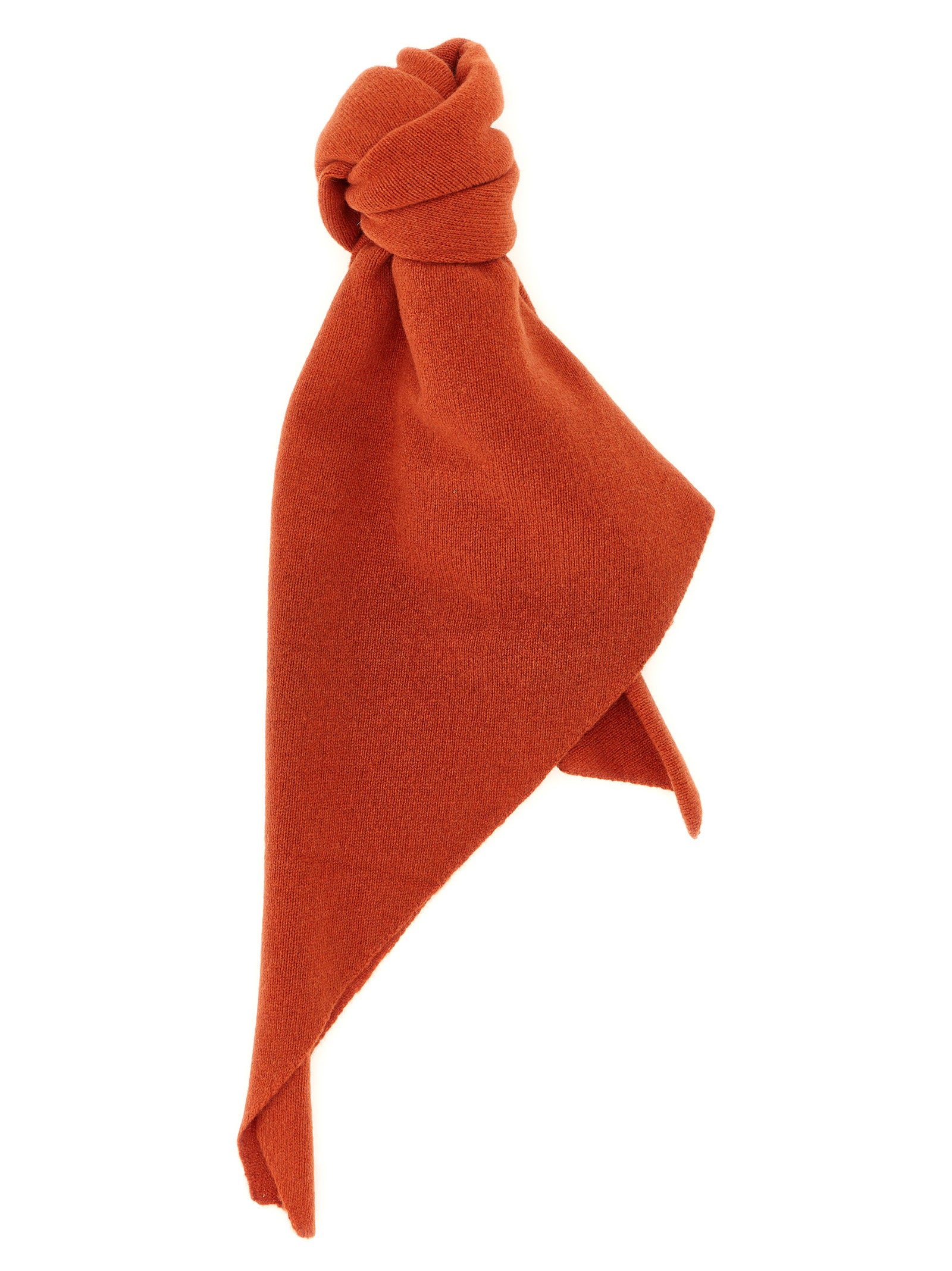 Nude Pure Cashmere Shaved Knit Scarf — rust by Nude