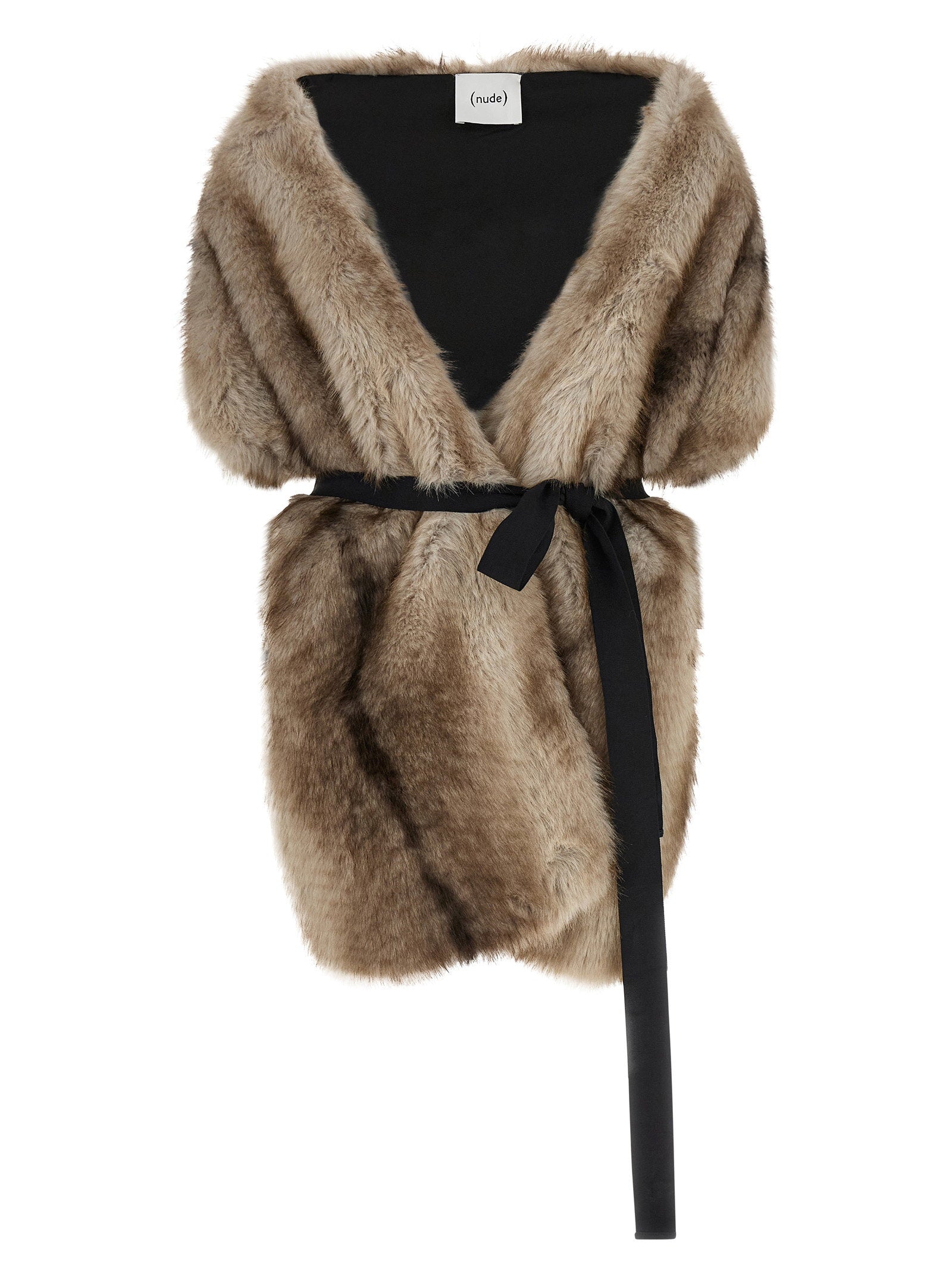 Nude Eco-Fur Shawl — Beige by Nude