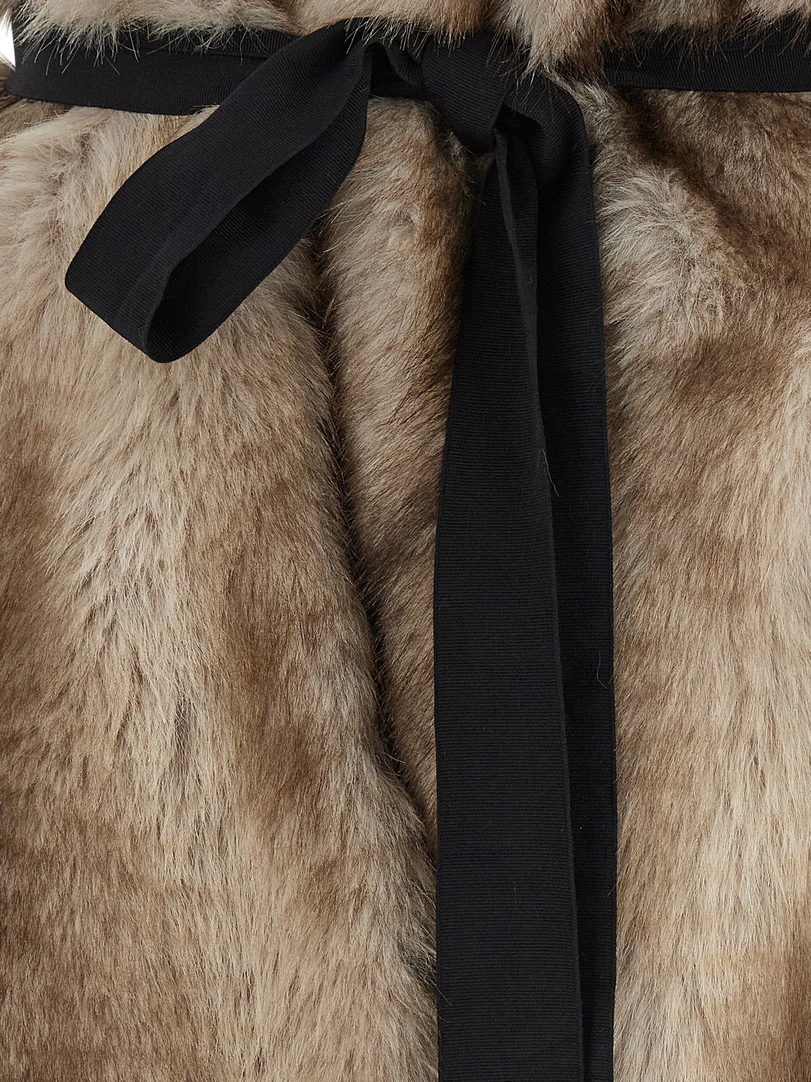 Nude Eco-Fur Shawl — Beige, view 4